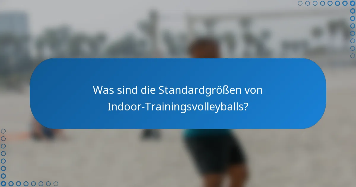 Was sind die Standardgrößen von Indoor-Trainingsvolleyballs?