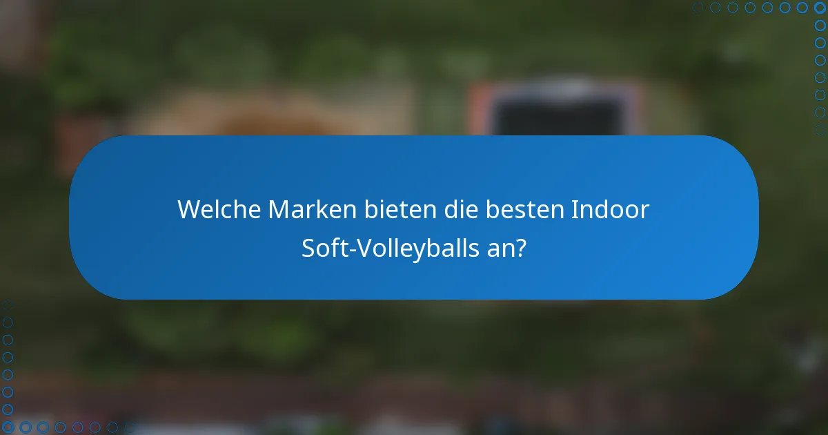 Welche Marken bieten die besten Indoor Soft-Volleyballs an?