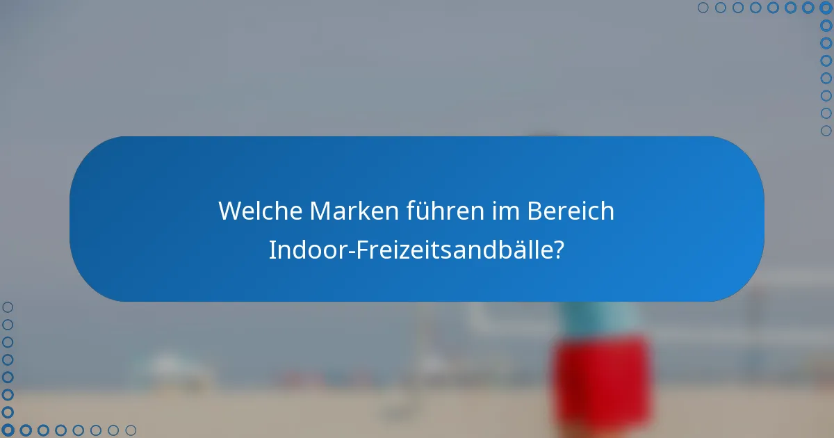 Welche Marken führen im Bereich Indoor-Freizeitsandbälle?